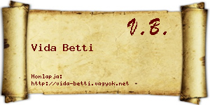 Vida Betti névjegykártya